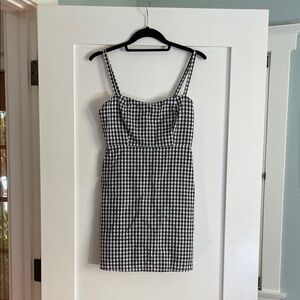 Brandy Melville Black and White Cotton Gingham Mini Sundress